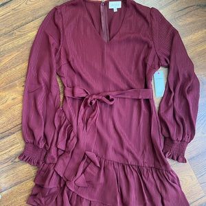 Red Dress Boutique Maroon Tie-Waist Dress